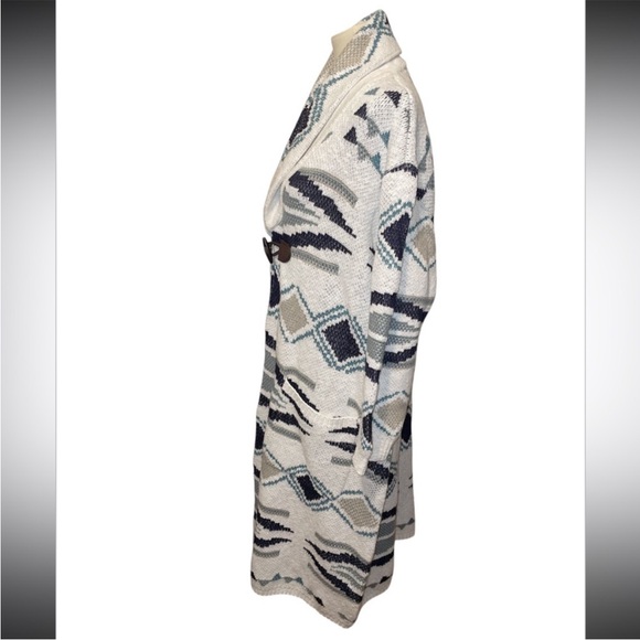 Coldwater Creek Taos Trails Southwestern Oatmeal Duster Knit Cardigan 1X VGUC - Picture 8 of 16
